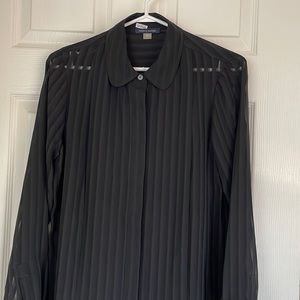 Black sheer Tommy Hilfiger Ladies dress shirt.